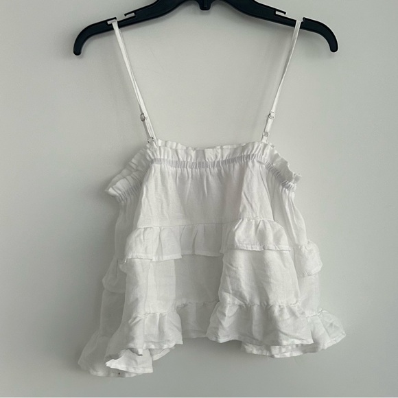 White Ruffle Tank Top - Picture 2 of 4